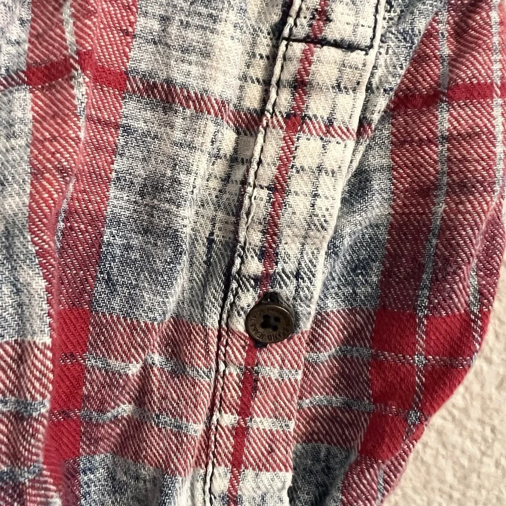 True Religion Western Shirt Men's Size 3XL Red Blue Plaid Long Sleeve Button UP
